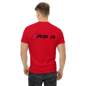 Affirmez votre passion pour l’Audi RS3 avec ce t-shirt conçu pour les amateurs de sportivité. Le logo "RS3" est imprimé en petit côté cœur à l’avant pour un style discret et en grand dans le dos pour un look audacieux. Confectionné en coton premium, ce t-shirt allie confort et qualité, idéal pour afficher votre amour des performances RS. Disponible en exclusivité sur Shopnetwork Racing.