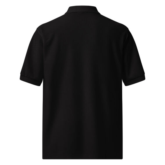premium-polo-shirt-black-back-691cbe329d8a6.jpg Polo brodé R – Élégance sportive et raffinement