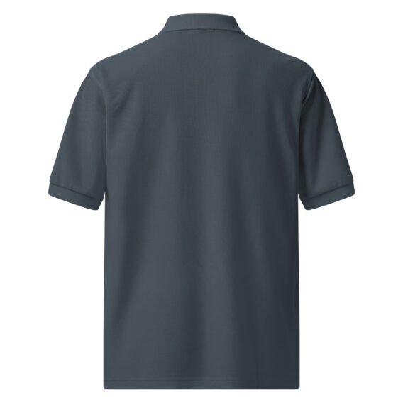 premium-polo-shirt-steel-grey-back-691cbe329f152.jpg Polo brodé R – Élégance sportive et raffinement
