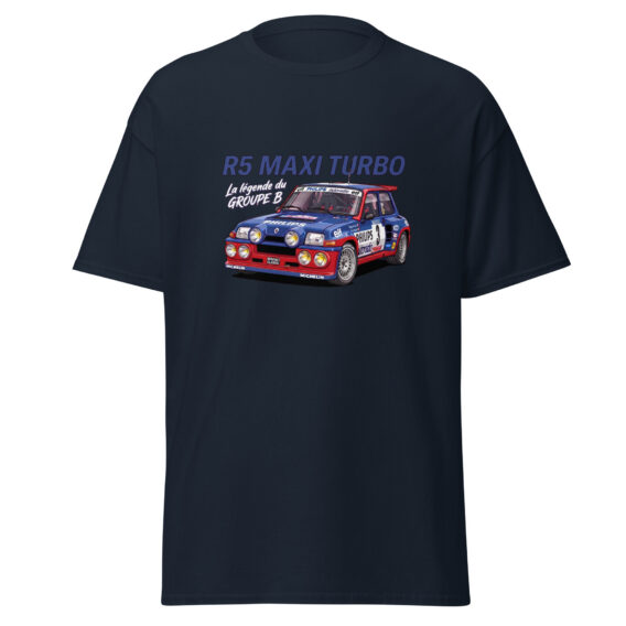 unisex-classic-tee-navy-front-6a2d83391fe02.jpg T-shirt R5 Maxi Turbo – La légende du Groupe B