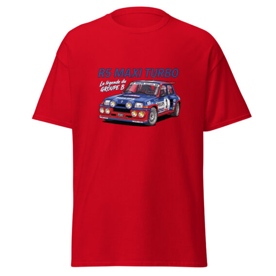 unisex-classic-tee-red-front-6a2d8339228a5.jpg T-shirt R5 Maxi Turbo – La légende du Groupe B