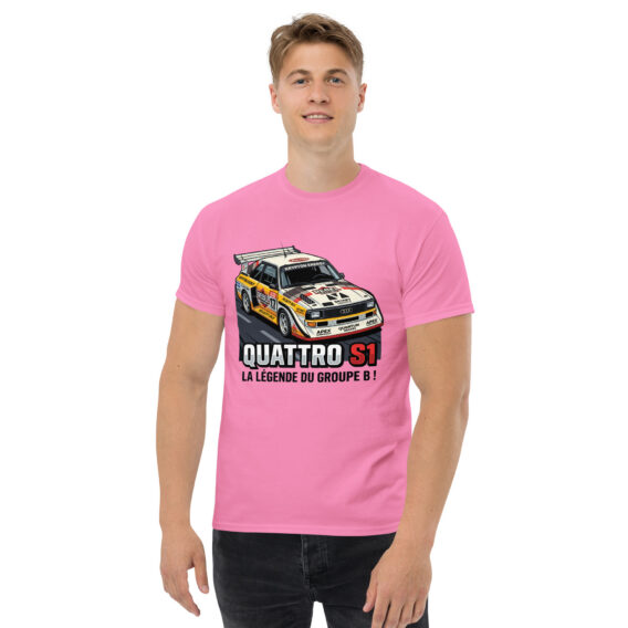 unisex-classic-tee-azalea-front-6a550364a1cfd.jpg T-shirt Audi quattro S1 – La légende du Groupe B