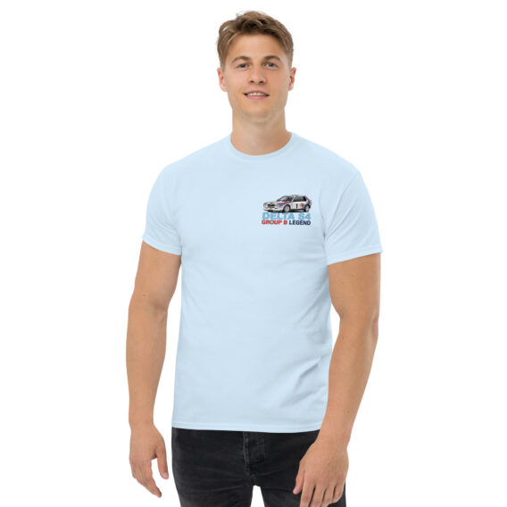 unisex-classic-tee-light-blue-front-6a5509458be53.jpg T-shirt Lancia Delta S4 – Groupe B Legend