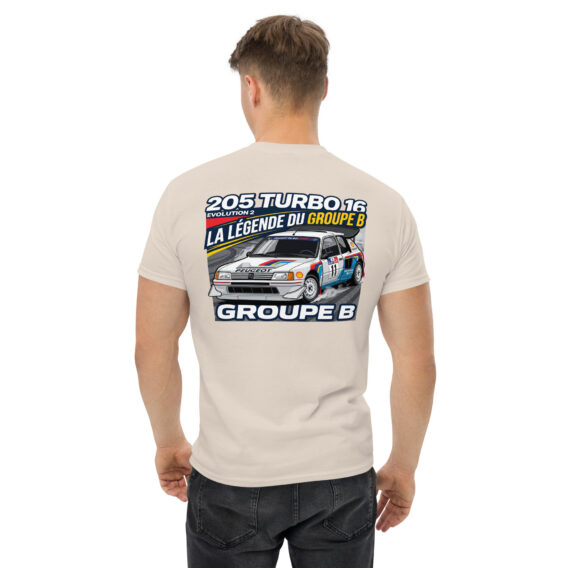 unisex-classic-tee-natural-back-6a5501d6e60a0.jpg T-shirt Peugeot 205 Turbo 16 – La légende du Groupe B