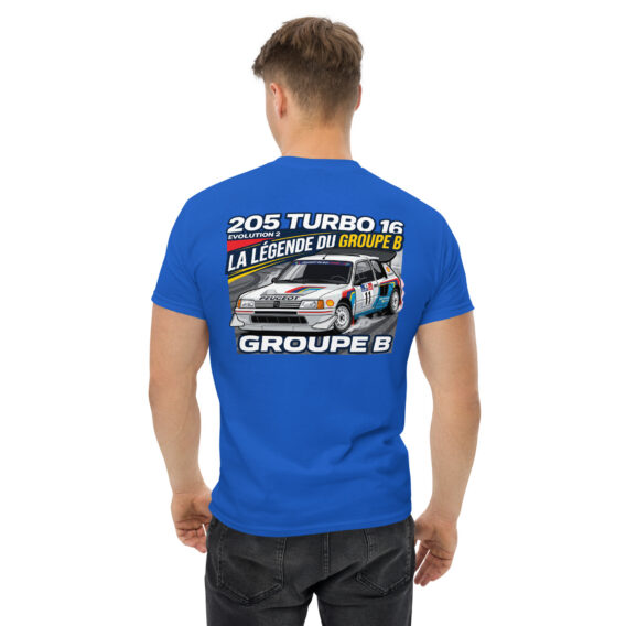 unisex-classic-tee-royal-back-6a5501d69f1b8.jpg T-shirt Peugeot 205 Turbo 16 – La légende du Groupe B