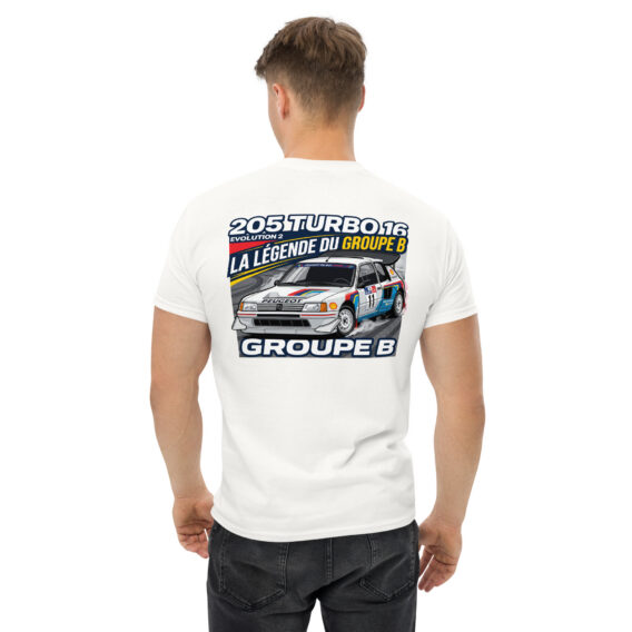 unisex-classic-tee-white-back-6a5501d70d4f6.jpg T-shirt Peugeot 205 Turbo 16 – La légende du Groupe B
