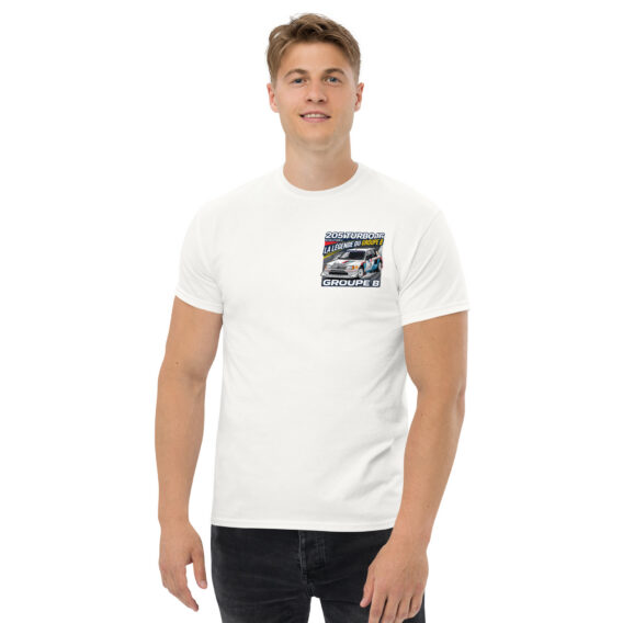unisex-classic-tee-white-front-6a5501d7050ee.jpg T-shirt Peugeot 205 Turbo 16 – La légende du Groupe B