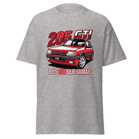 205 GTI “Plus GTI que jamais” T-shirt – Sport grey, front view
