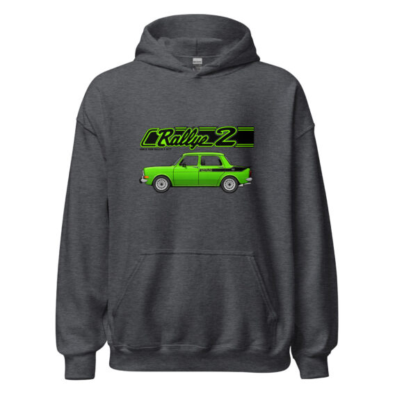 Rallye 2 hoodie – Dark heather grey, front view