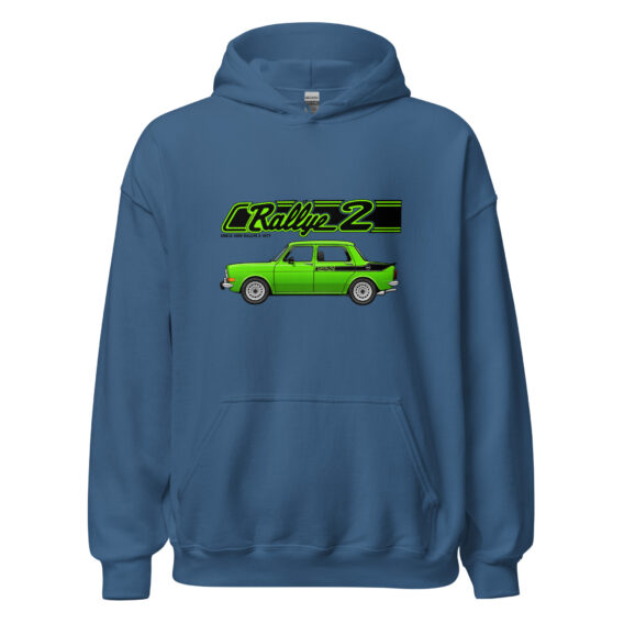 Rallye 2 hoodie – Indigo blue, front view