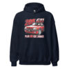 205 GTI “Plus GTI que jamais” hoodie – Navy, front view